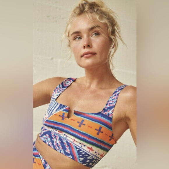 FP Movement by Free People Printed Sports Bra Small – Boho Ikat Southwest Vibes - Picture 1 of 5